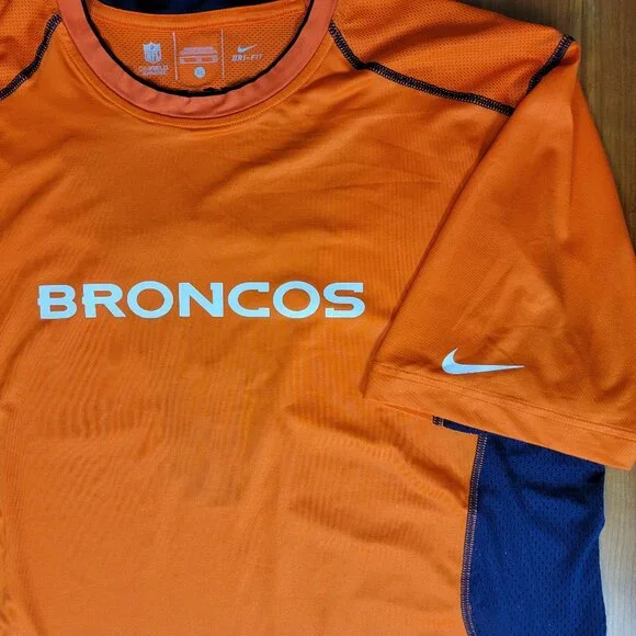 Mens Nike Dri-Fit Orange Denver Broncos Football Performance T-Shirt - XL - Picture 4 of 10